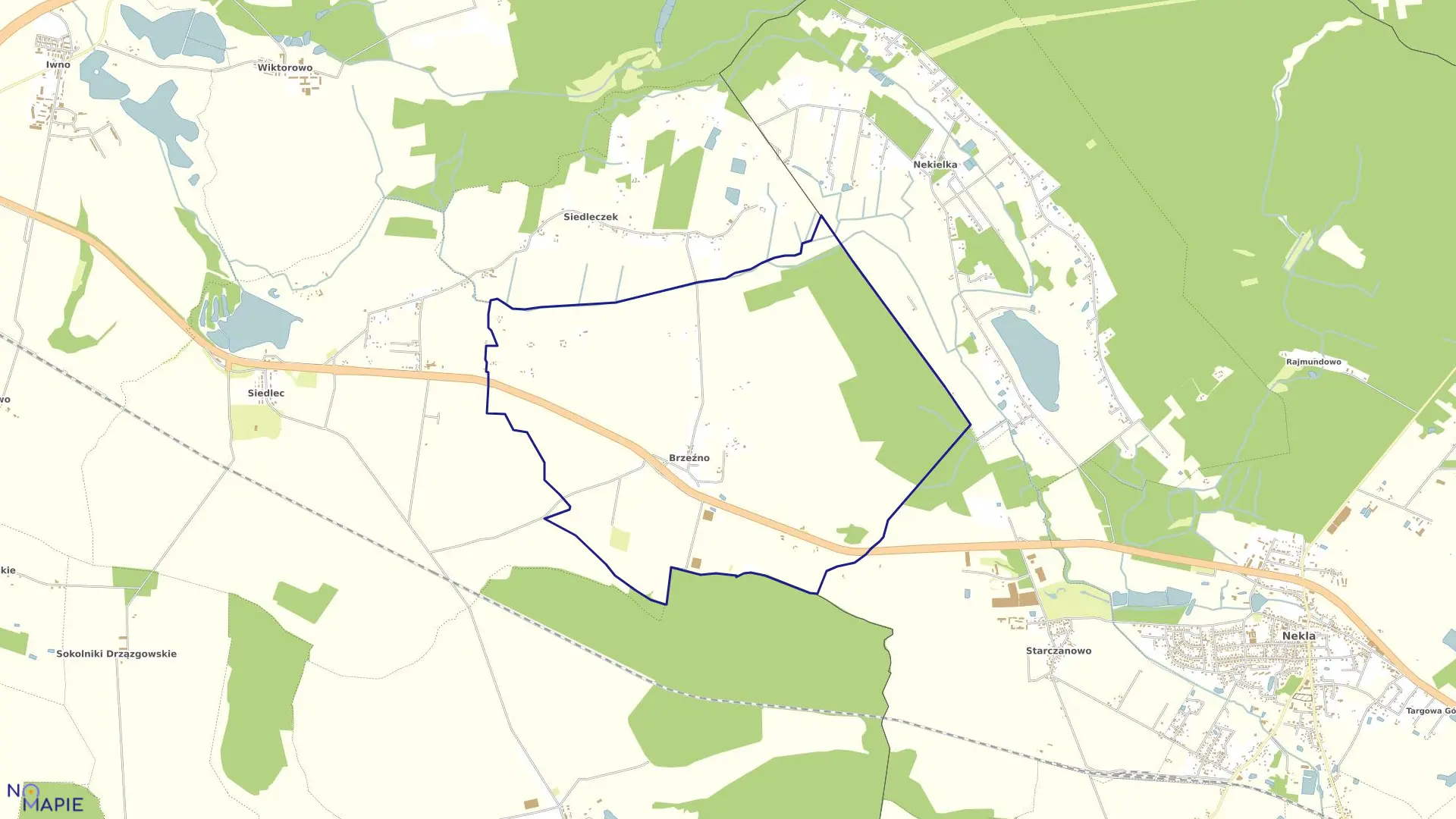 Mapa obrębu BRZEŹNO w gminie Kostrzyń