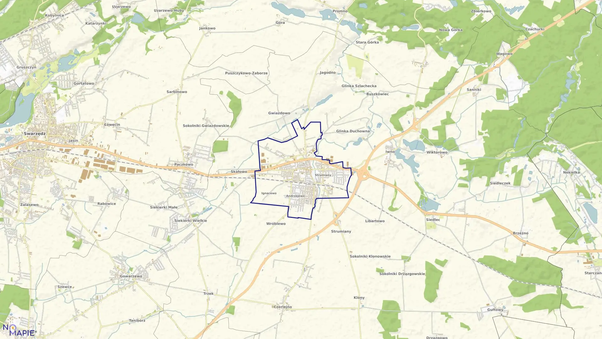 Mapa obrębu KOSTRZYN w gminie Kostrzyń